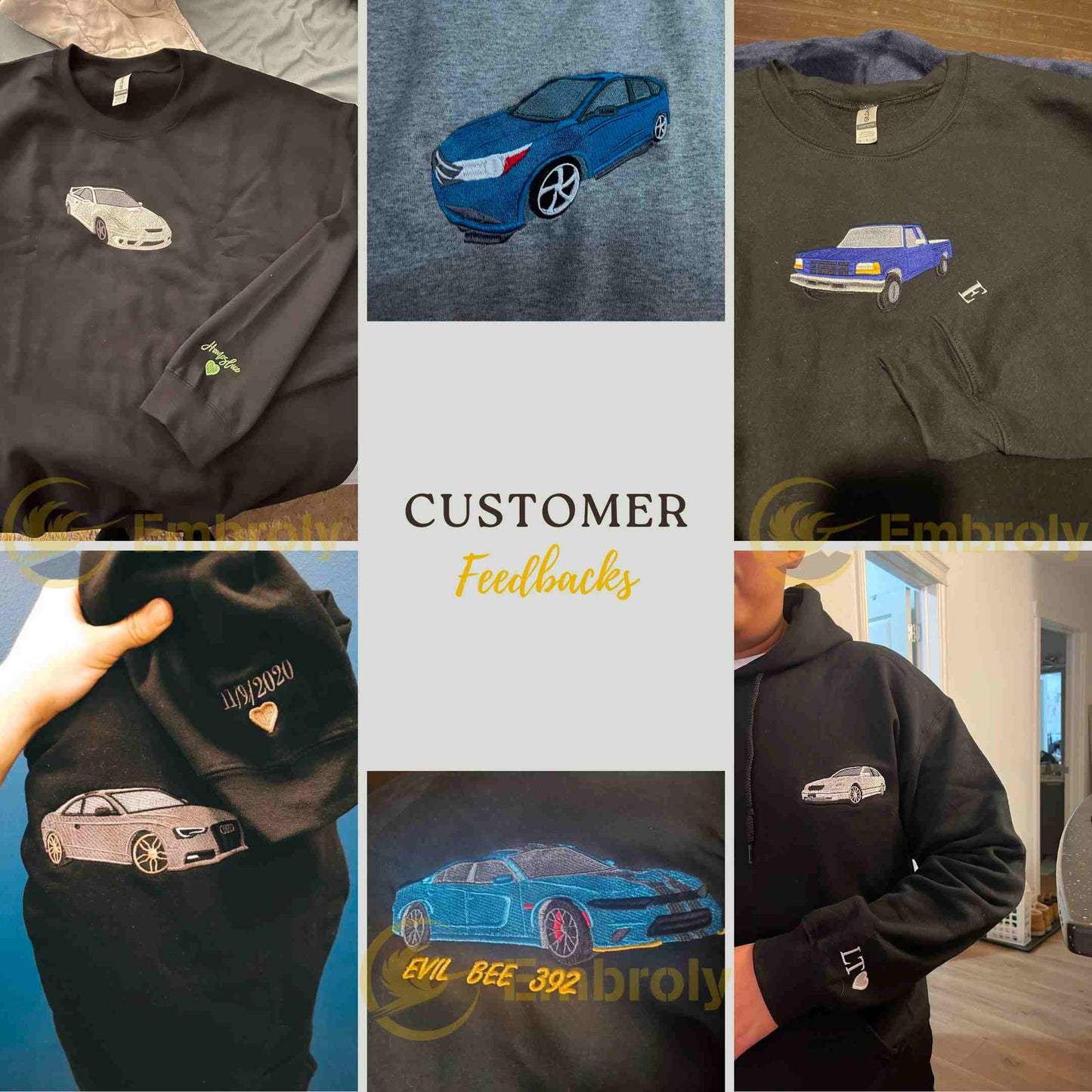 Custom Car Truck Sweatshirt, Hoodie Embroidered Best Gifts for Car Lovers