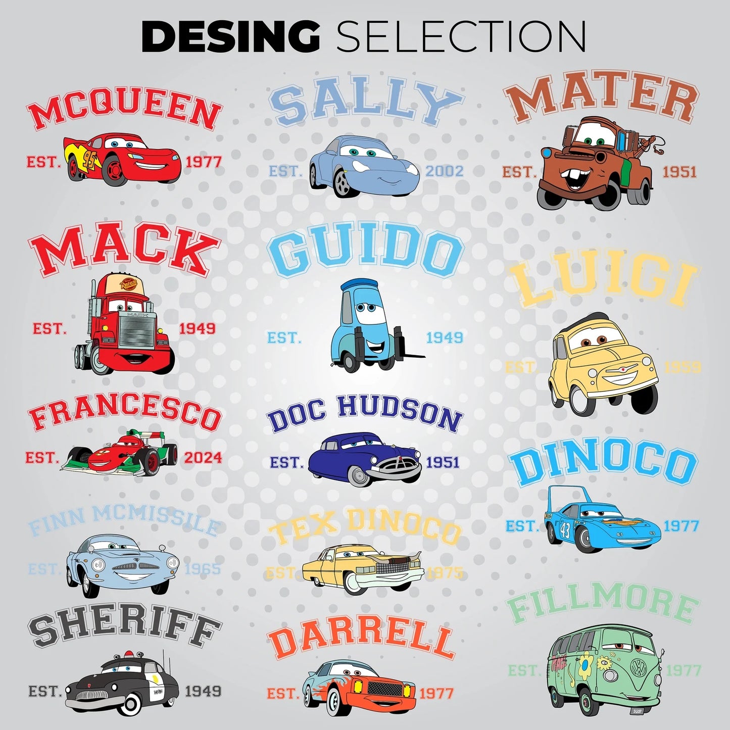Cars Mcqueen and Sally Embroidered Sweatshirt/Hoodie