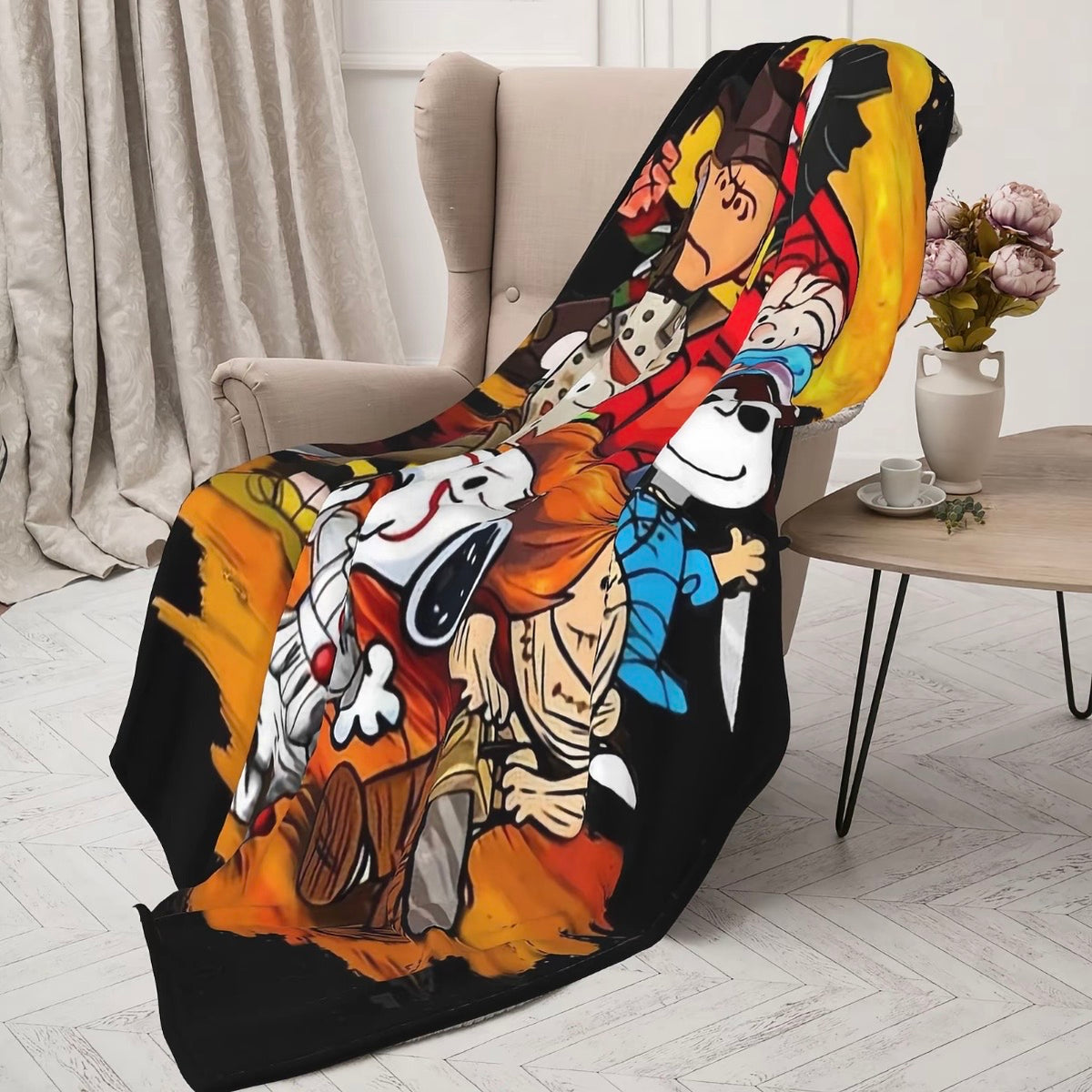 Spooky Peanuts Halloween Flannel Blanket
