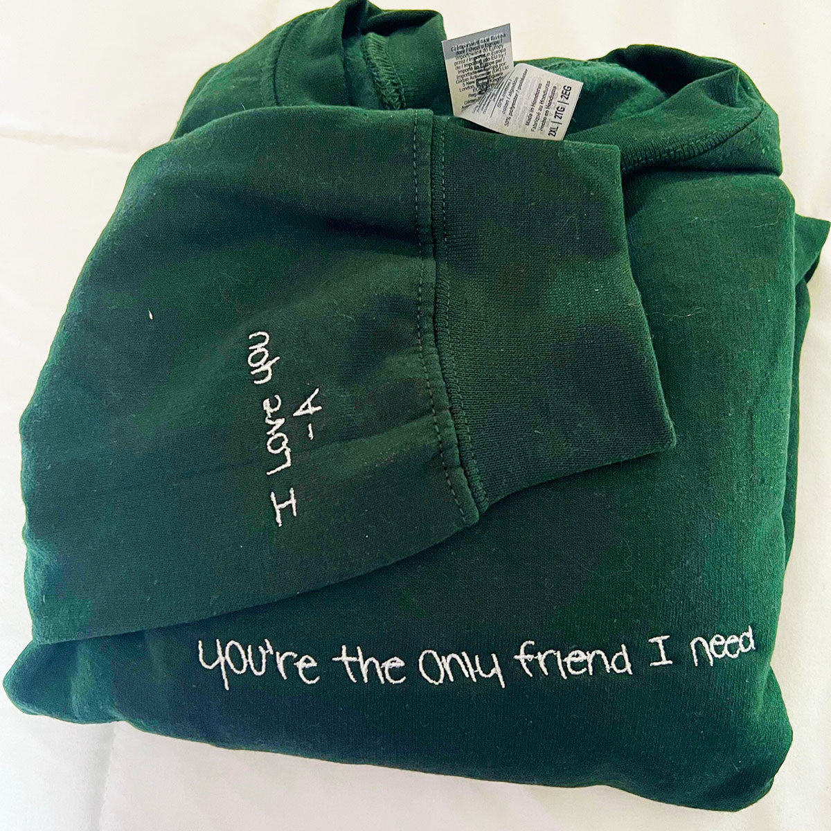 Embroidered Handwriting Sweatshirt/Hoodie
