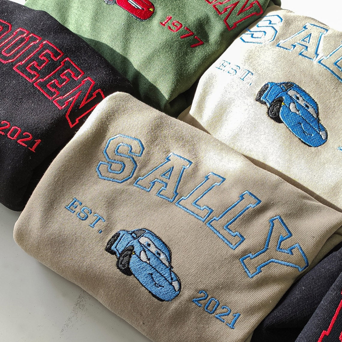 Cars Mcqueen and Sally Embroidered Sweatshirt/Hoodie
