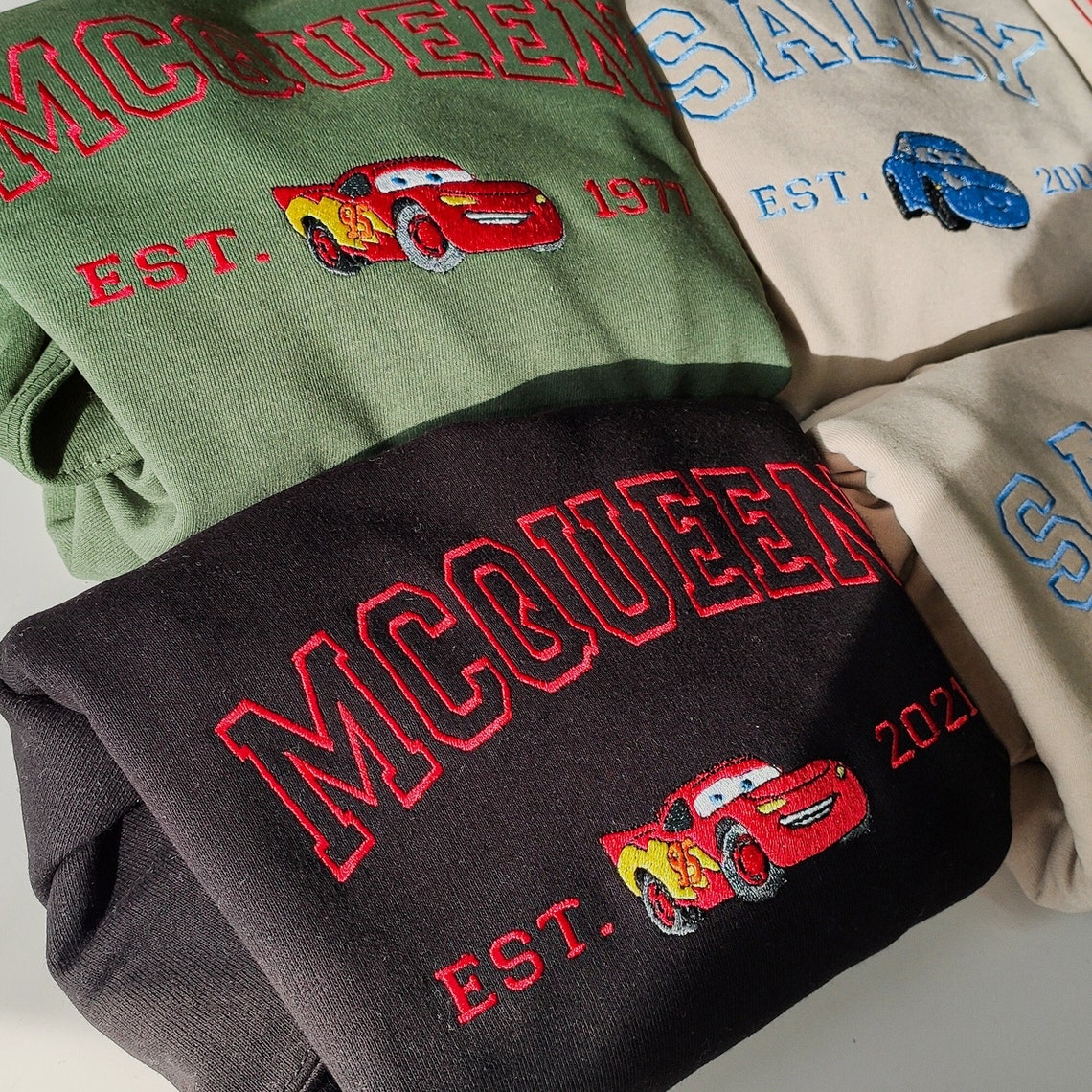 Cars Mcqueen and Sally Embroidered Sweatshirt/Hoodie