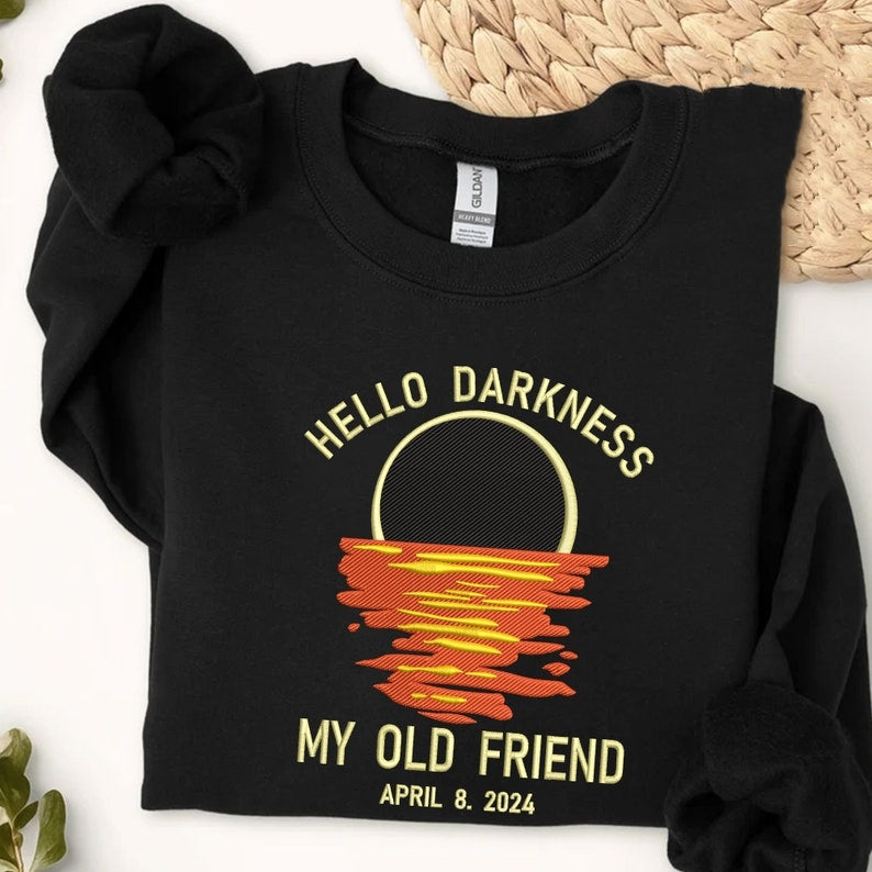 Total Solar Eclipse 2024 Embroidery Hoodie/Sweatshirt