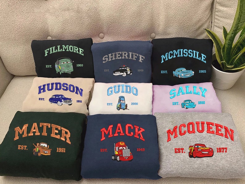 Cars Mcqueen and Sally Embroidered Sweatshirt/Hoodie