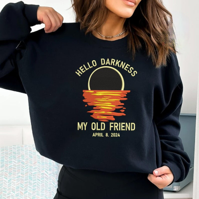 Total Solar Eclipse 2024 Embroidery Hoodie/Sweatshirt