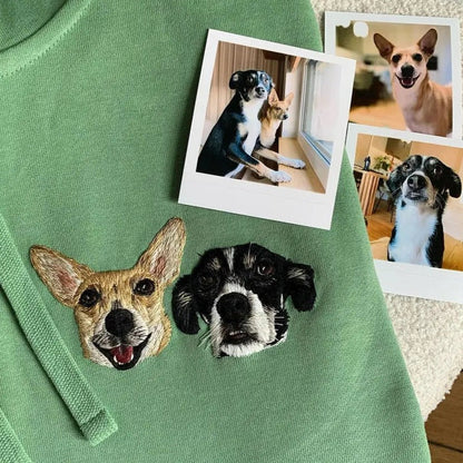 Personalized Pet Head Embroidered Sweatshirt Hoodie