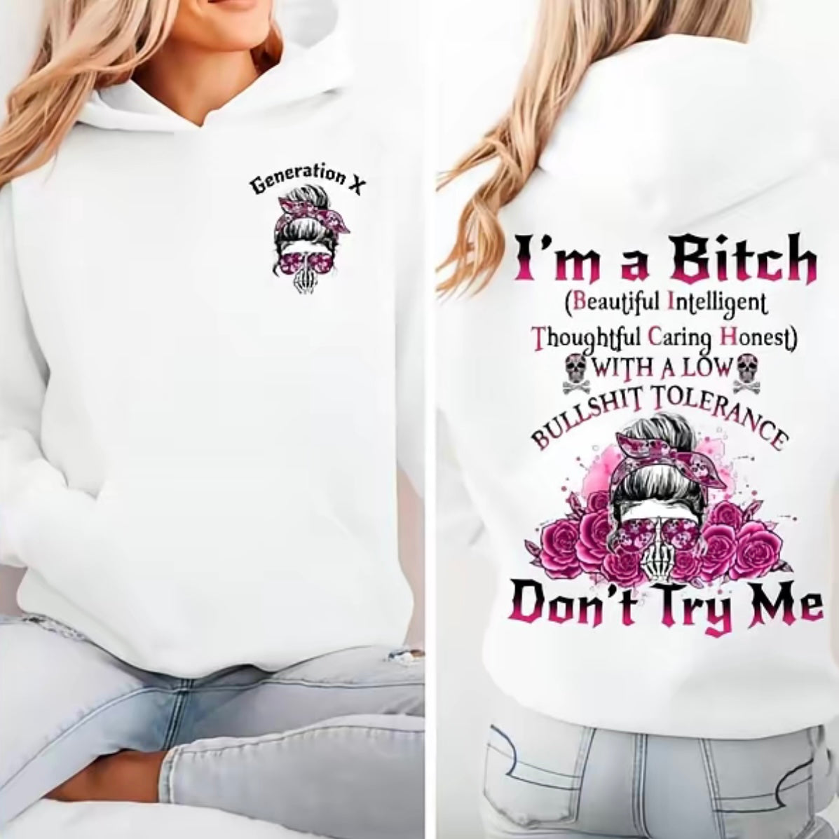 Yes I’m a B Flower Skull T-Shirt/Sweatshirt/Hoodie