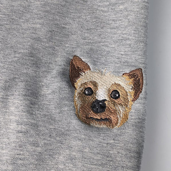 Personalized Pet Face and Name Embroidered Sweatshirt Hoodie