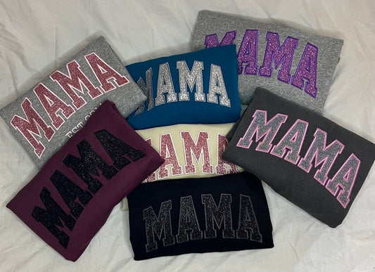 Mama Glitter Applique sweatshirt/ Hoodie